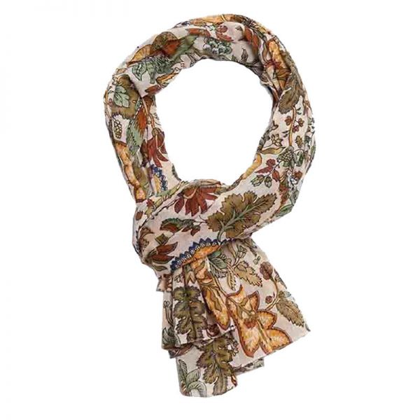 Scarf - Pareo Floral Cardinal Green