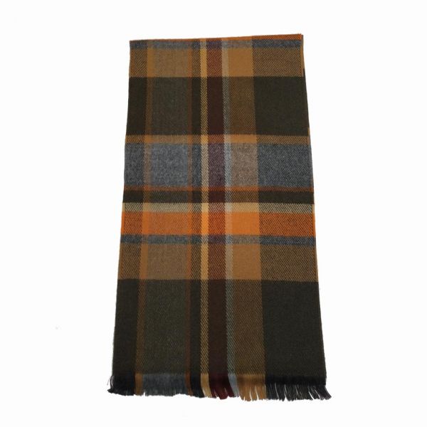 Κασκόλ ανδρικό καρώ λαδί  Pierre Quioc Scarf Checked Olive Green