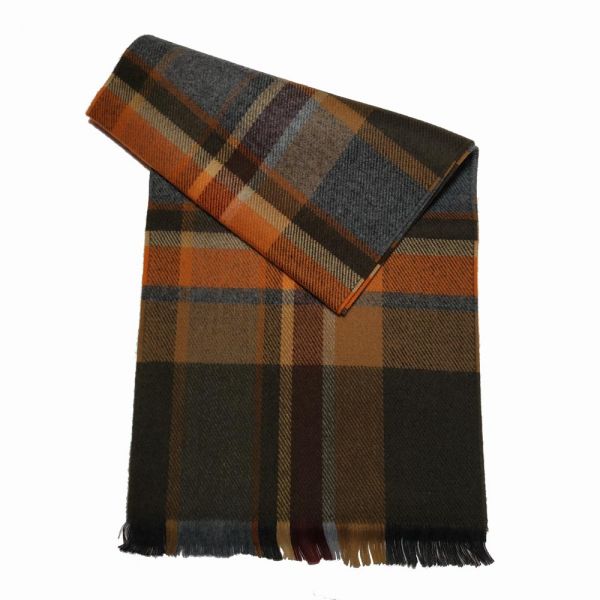 Κασκόλ ανδρικό καρώ λαδί  Pierre Quioc Scarf Checked Olive Green