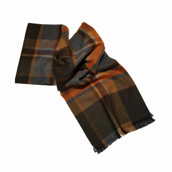 Winter Scarf Pierre Quioc Checked Olive Green