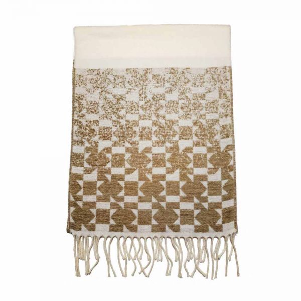 Winter Scarf Geometric Patterns Pierre Quioc White