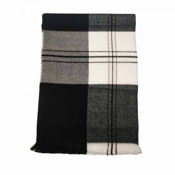 Winter Scarf Pierre Quioc Checked White - Black