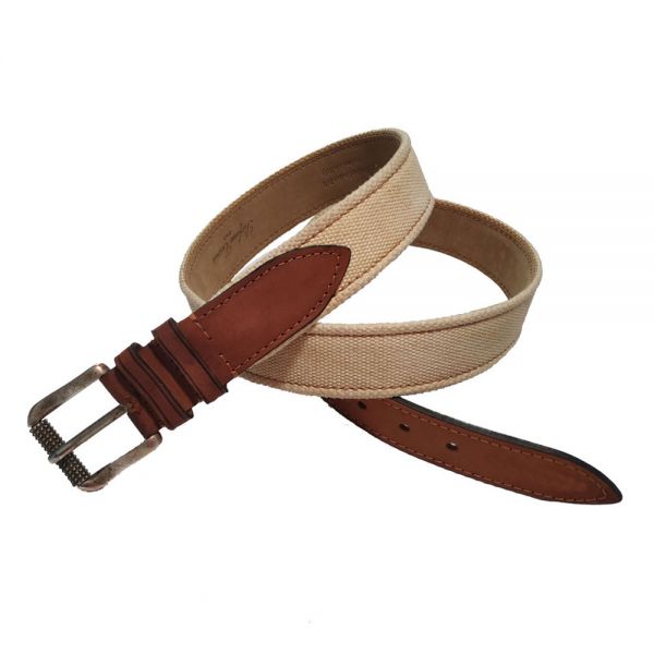 Leather Belt With Canvas Stefano Corsini Used Cream