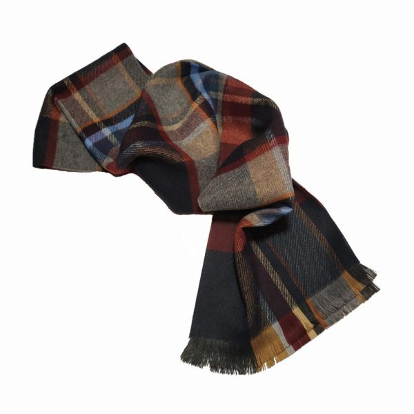 Κασκόλ ανδρικό καρώ μπλε  Pierre Quioc Scarf Checked Blue