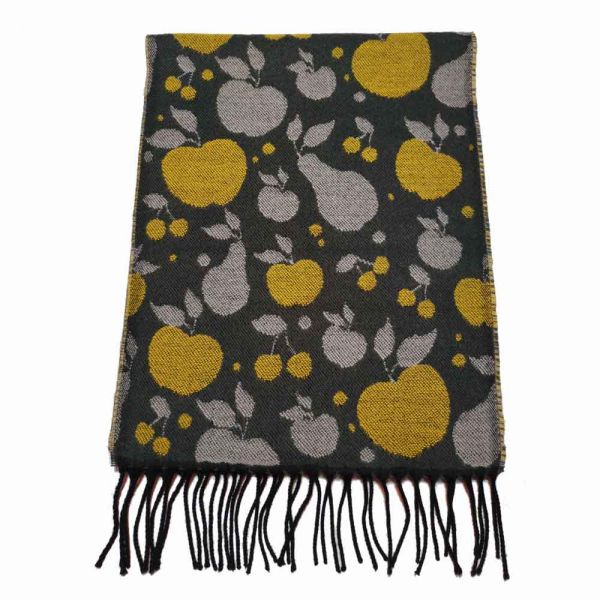 Winter Scarf Pierre Quioc Fruits Grey