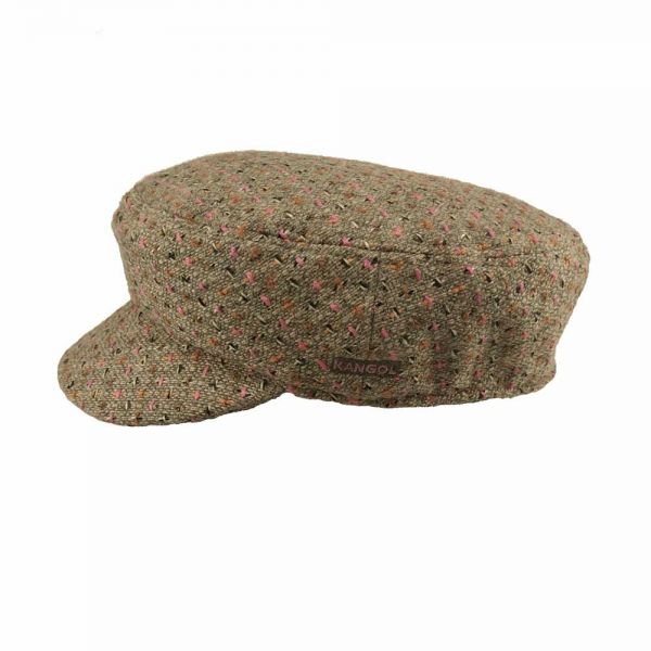 Καπέλο τραγιάσκα χειμερινό καρό γκρι Kangol Tweed Mau Cap Grey