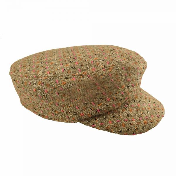 Καπέλο τραγιάσκα χειμερινό καρό γκρι Kangol Tweed Mau Cap Grey