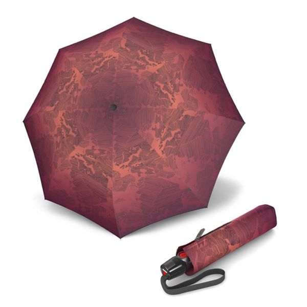 Automatic Open-Close Folding Umbrella Knirps T.200 Duomatic Ecorepel Miracle Fire