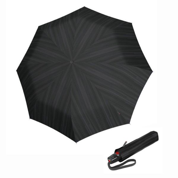 Automatic Open - Close Folding Umbrella Knirps T.200 Duomatic Power Black Ecorepel