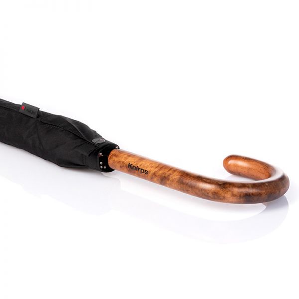 Ομπρέλα μεγάλη αυτόματη μαύρη με ξύλινη λαβή Knirps Τ.772 Stick Long AC Black.