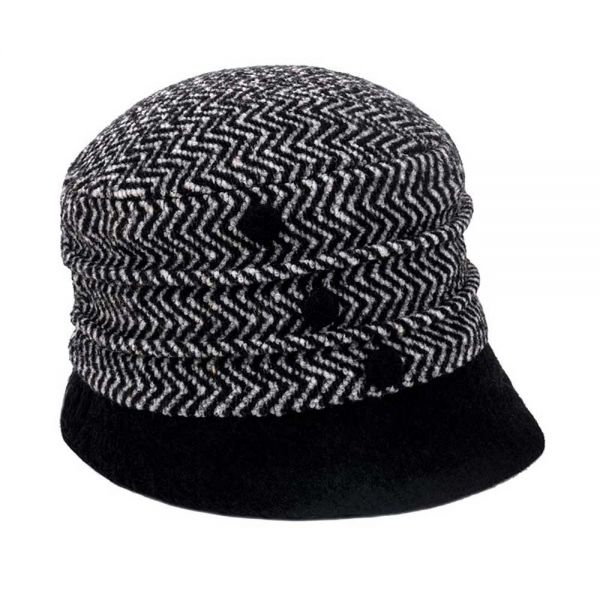 Καπέλο γυναικείο χειμερινό μάλλινο γκρι ψαροκόκαλο Hat You Ladies Winter Hat Grey.