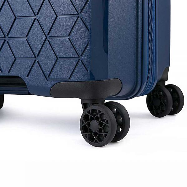 Large Hard Expandable Luggage 4 Wheels  Verage Diamond  Dark Blue