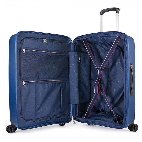 Large Hard Expandable Luggage 4 Wheels  Verage Diamond  Dark Blue