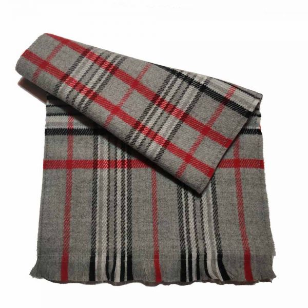 Κασκόλ καρώ γκρι Pierre Quioc Scarf Checked Grey