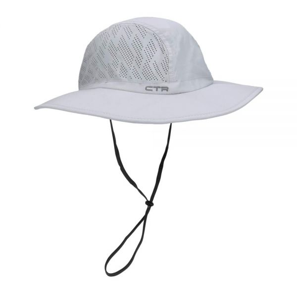 Outdoor Hat With Big Brim And UV Protection CTR Summit Expedition Light Grey