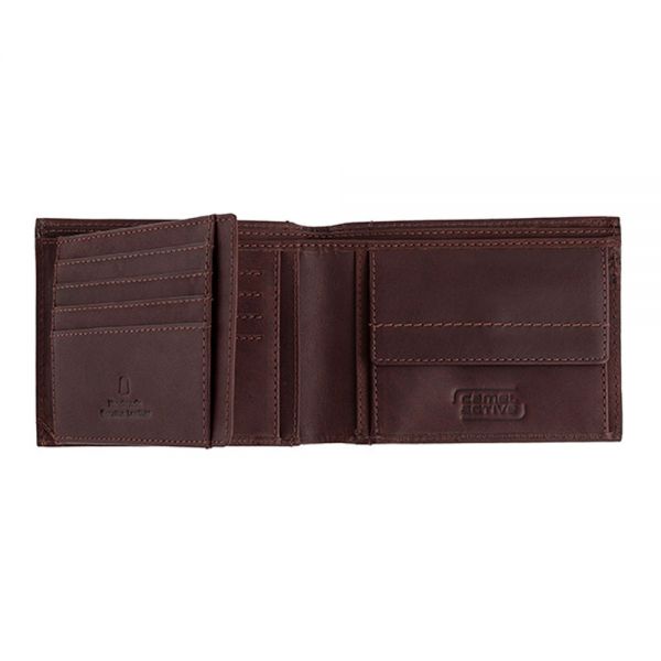 Πορτοφόλι δερμάτινο οριζόντιο καφέ Camel Active Niagara Brown
