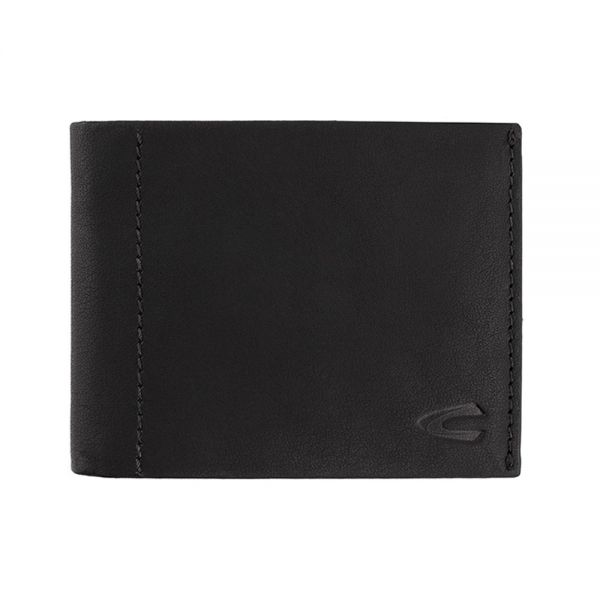 Leather Horizontal Wallet Camel Active Niagara Black