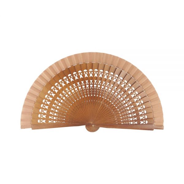 Wooden Small Perforated Fan Joseblay Brown
