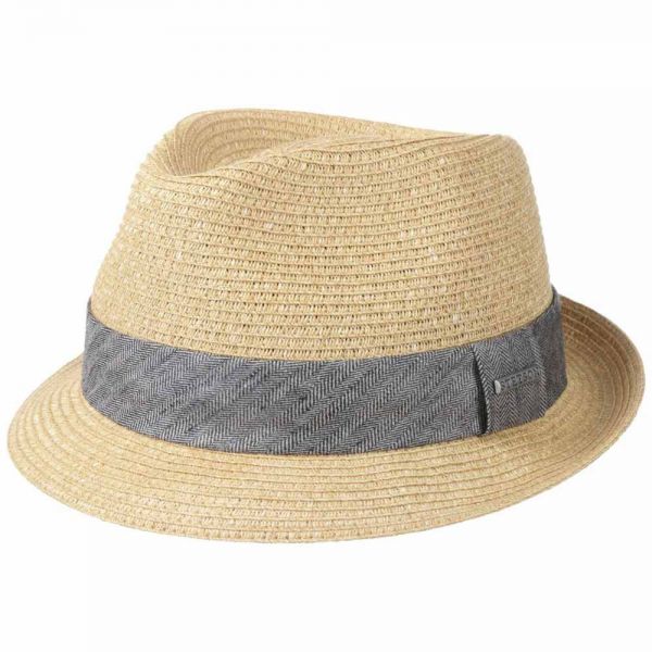 Καπέλο ψάθινο με κορδέλα ψαροκόκαλο Stetson  Trilby Teidton Toyo