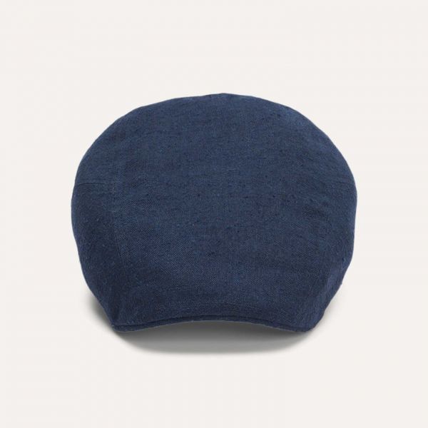 Καπέλο τραγιάσκα καλοκαιρινή μπλε λινό / μετάξι  Stetson Flat Ivy Cap Linen / Silk Navy