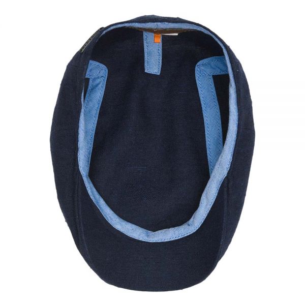 Καπέλο τραγιάσκα καλοκαιρινή μπλε λινό / μετάξι  Stetson Flat Ivy Cap Linen / Silk Navy