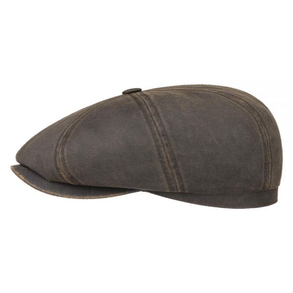 Καπέλο τραγιάσκα καλοκαιρινή βαμβακερή σκούρα καφέ Stetson Hatteras Vintage Brown