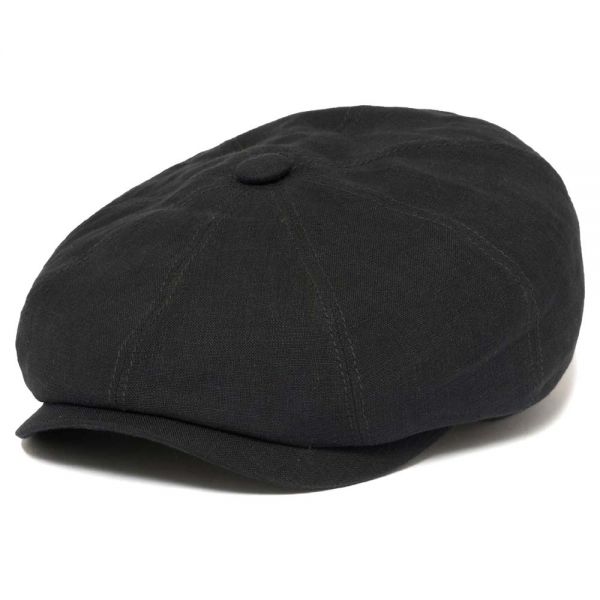 Summer Linen Cap Stetson Hatteras  Black