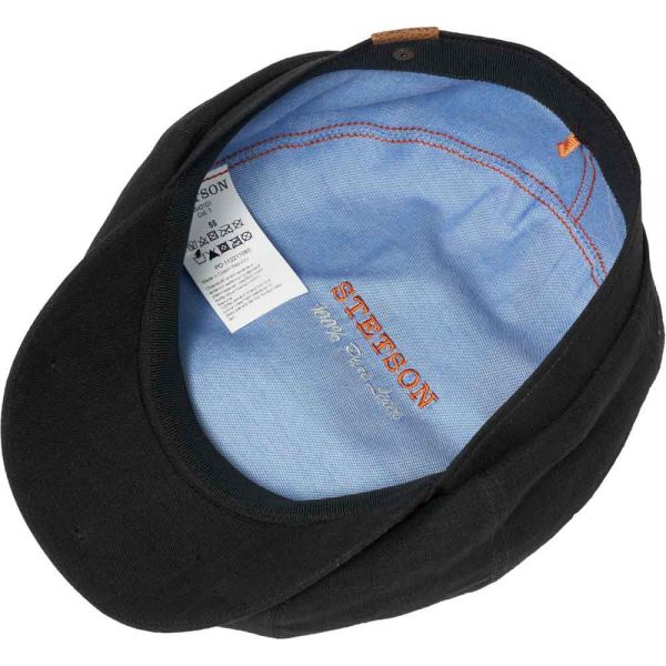 Summer Linen Cap Stetson Hatteras  Black