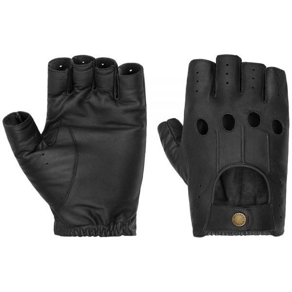 Γάντια ανδρικά δερμάτινα με κομμένα δάχτυλα σκούρο μπλε Stetson Summer Gloves Goat Nappa  Navy