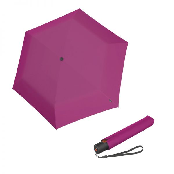 Automatic Open - Close Ultra Light Slim Folding Umbrella Knirps U.200 Duomatic Berry