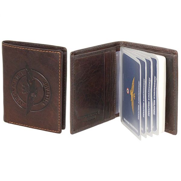 Leather Card  Holder Aeronautica Militare Eagle Brown AM-128