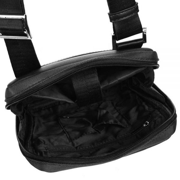 Τσαντάκι ώμου ανδρικό μαύρο Aeronautica Militare Urban Crossbody Bag Black