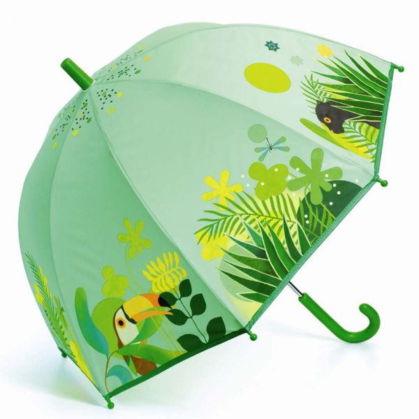 Ομπρέλα παιδική πράσινη Djeco Tropical Jungle