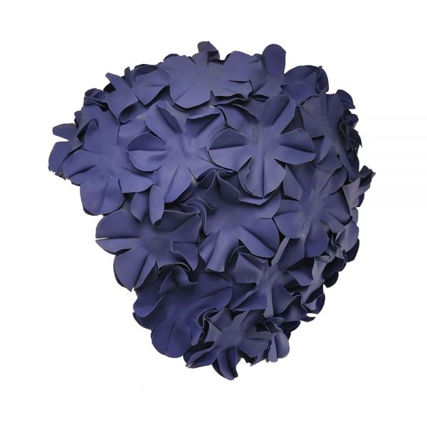 Σκουφάκι θάλασσας μονόχρωμο με λουλούδια μπλε