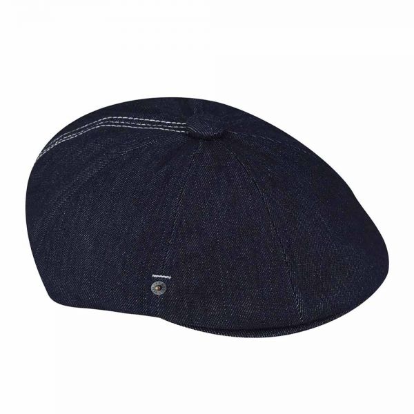 Καπέλο τραγιάσκα  καλοκαιρινό τζιν μπλε Kangol Denim Stitch Hawker Indigo