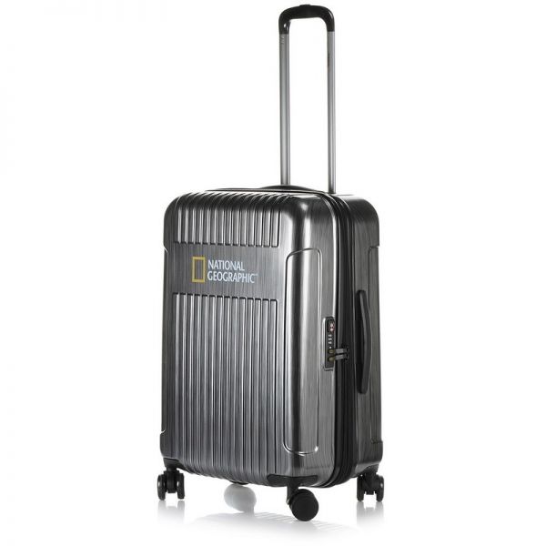 Medium Hard Expandable Luggage 4 Wheels National Geographic Transit M Grey