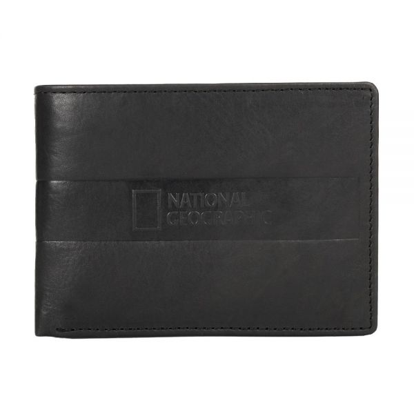 Leather Horizontal  Wallet National Geographic Space Black