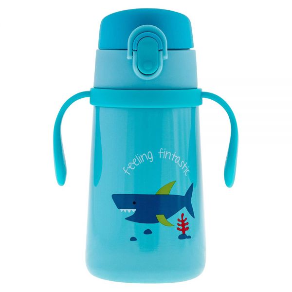 Insulated Stainless Steel Bottle With Handles Stephen Joseph Shark
