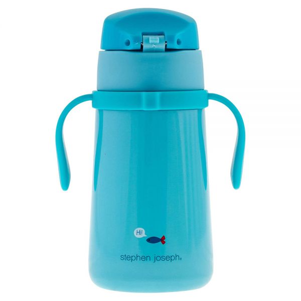 Insulated Stainless Steel Bottle With Handles Stephen Joseph Shark
