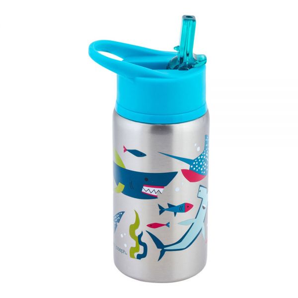 Flip Top Stainless Steel  Water Bottle Stephen Joseph Shark