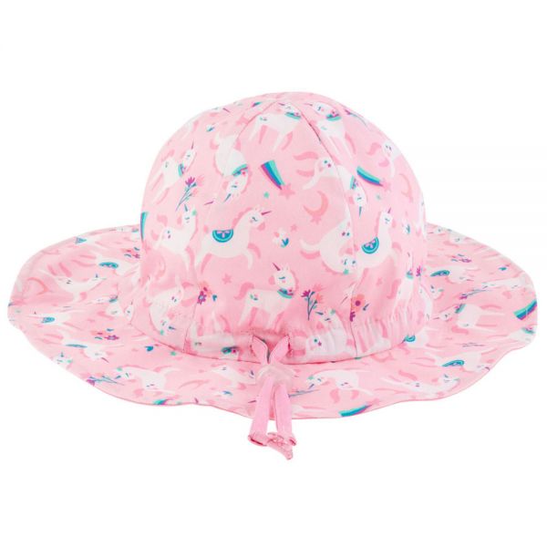 Summer Cotton Hat With UV Protection Unicorn Stephen Joseph Pink