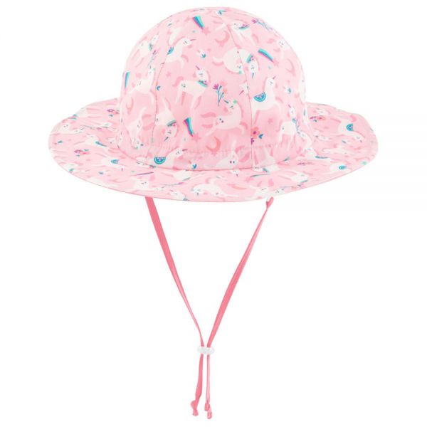 Καπέλο καλοκαιρινό βαμβακερό αντηλιακό ροζ μονόκερος Stephen Joseph Hat Unicorn
