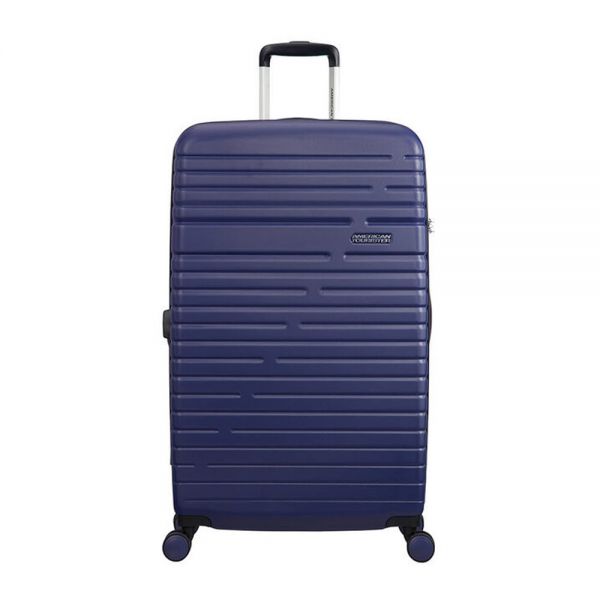 Hard Luggage With 4 Wheels American Tourister Aero Racer Spinner Expandable 79 cm Nocturne Blue