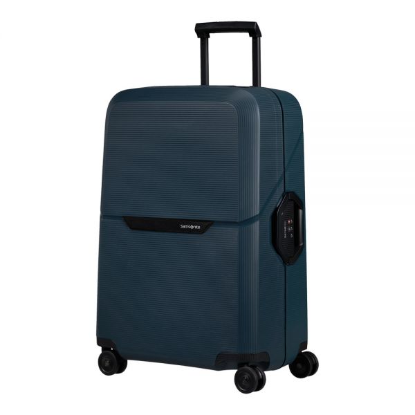 Medium Hard Luggage 4 Wheels Samsonite Magnum Eco Spinner 69/25 Midnight Blue