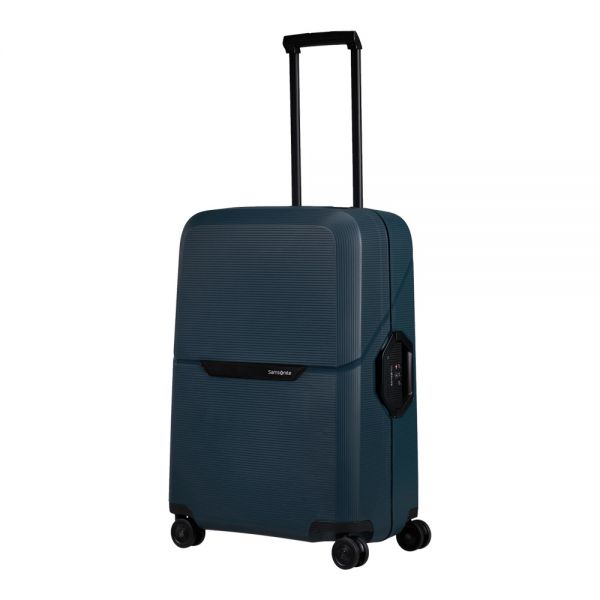 Medium Hard Luggage 4 Wheels Samsonite Magnum Eco Spinner 69/25 Midnight Blue