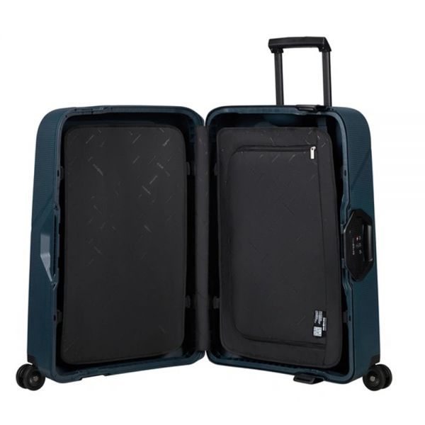 Βαλίτσα σκληρή 4 ρόδες μεγάλη σκούρο μπλε Samsonite Magnum Eco Spinner 75/28
