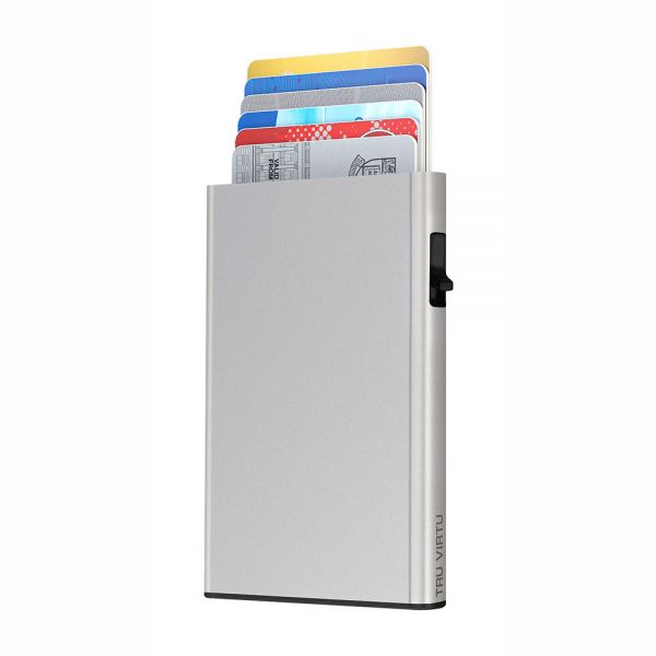 Aluminum Card Case Tru Virtu Click & Slide Silver Arrow