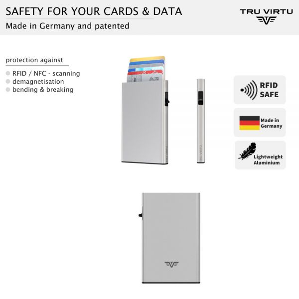 Aluminum Card Case Tru Virtu Click & Slide Silver Arrow