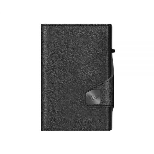 Πορτοφόλι δερμάτινο μαύρο με θήκη κερμάτων Tru Virtu Wallet C&S Coin Pocket Nappa Black