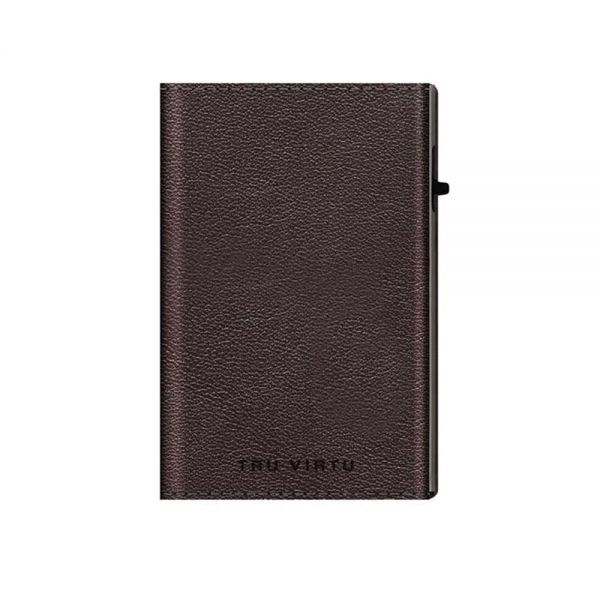 Πορτοφόλι δερμάτινο καφέ Tru Virtu Click & Slide Wallet Sleek Nappa Brown